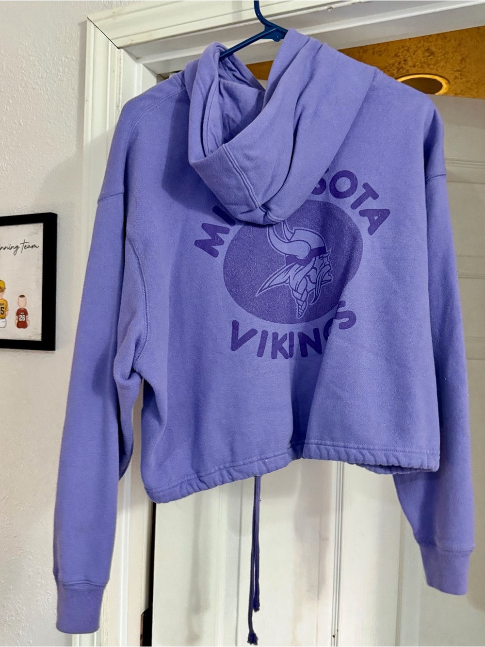 Minnesota Vikings Cropped Hoodie - Lavender (M)
